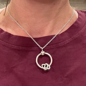 Pandora Circle Pendant and Chain.